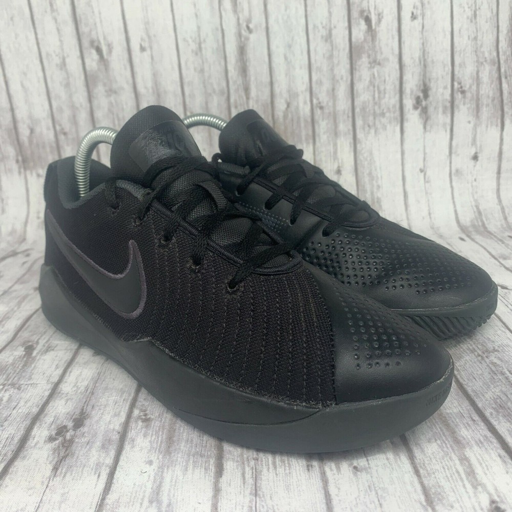 Nike Team Hustle Quick PS Basketball Shoes Black on Black AT5298-001 Size US 6Y